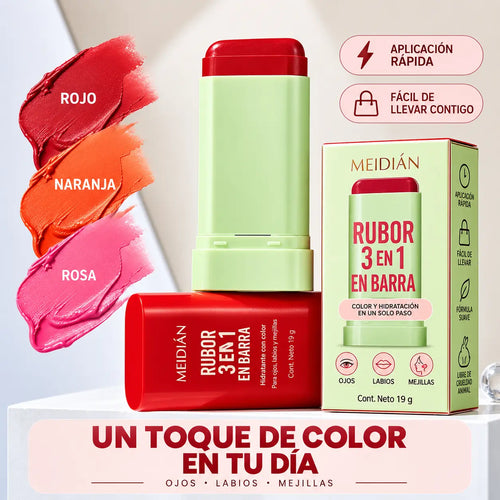Barra 3 en 1: sombra + labial + rubor